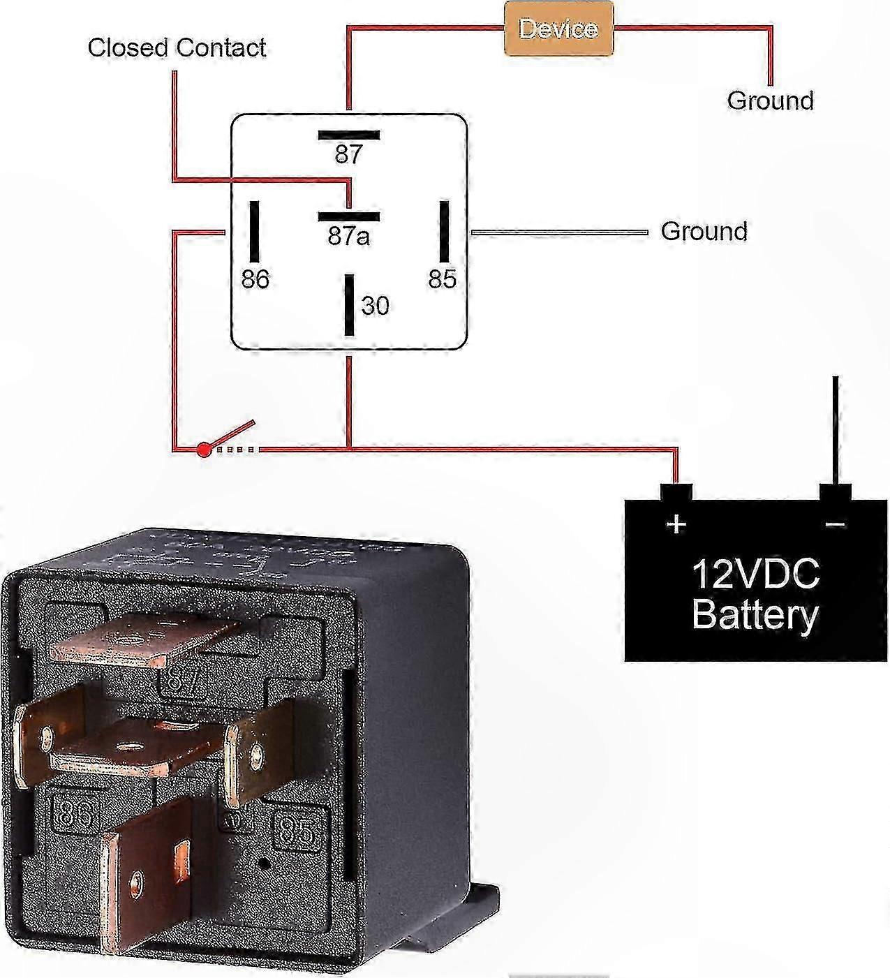 12V 80A SPDT Relay with 5 Pins for Automotive, Marine, and Heavy-Duty Vehicles