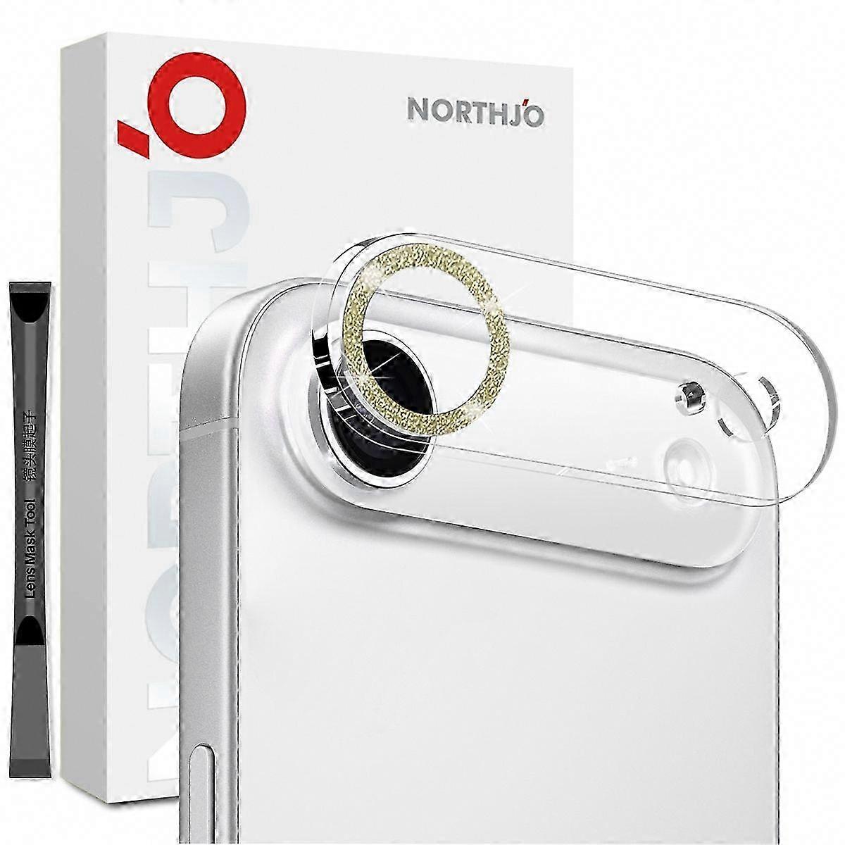 NORTHJO For 17 Air Camera Lens Protector Glitter Bling Circles Tempered Glass HD Clear 3D Full Coverage