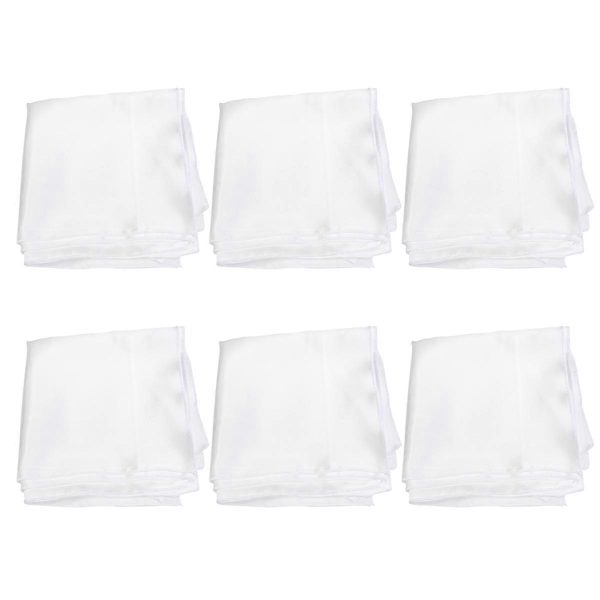 Solid Color Napkin Cloth Flatware Pad for Hotel Dining 12Pcs White