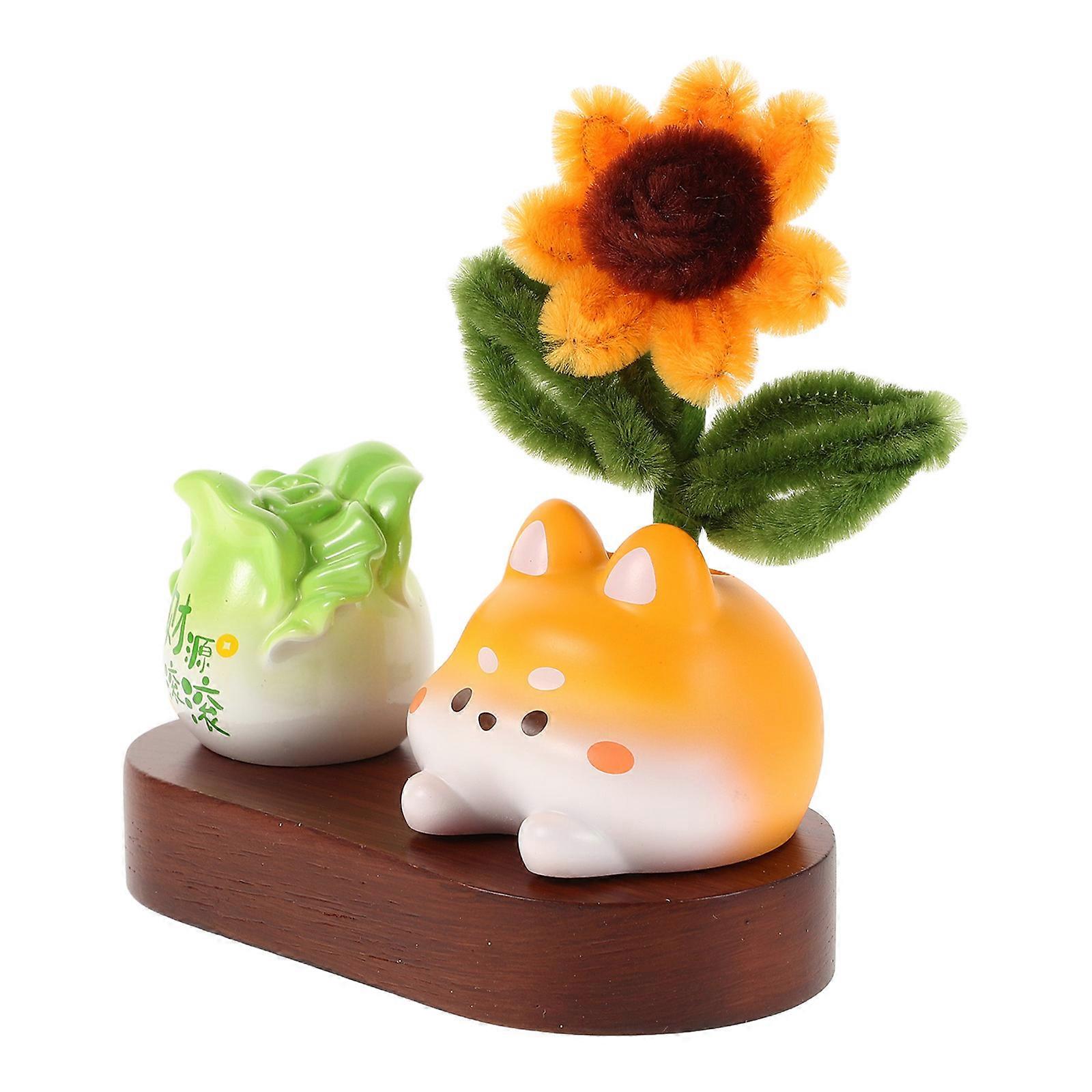 Decorative Car Dashboard Ornaments Featuring Flower and Animal 4Pcs