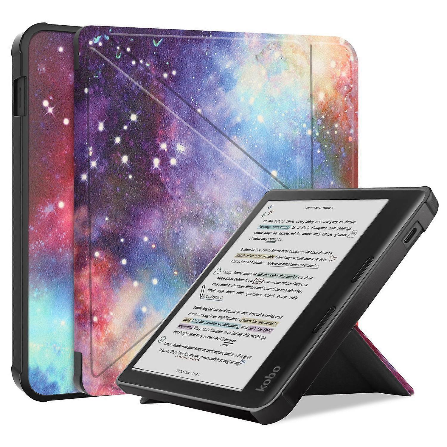 Für Kobo Libra Colour Case Pattern Print Leder E-Book Reader Cover - Sternenhimmel