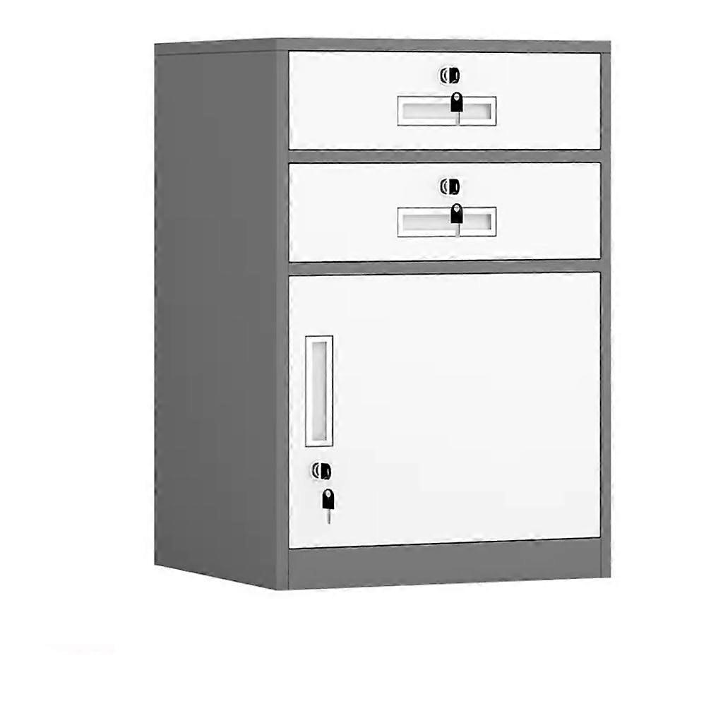 Filing Cabinet With Two Lockable Drawers Floor Standing File Organizer And Printer Stand 17 Inches Wide 44x39x65cm