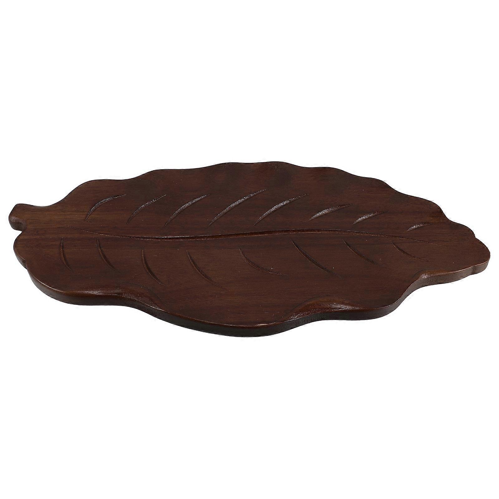 Decorative Wooden Leaf Tray for Serving 3Pcs Coffee Table Kitchen