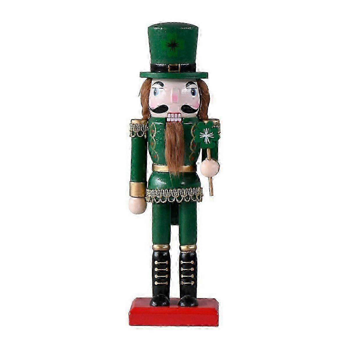 Nutcracker Decoration Wooden Figurine Nutcracker Green King Roral Figurines St. ' S Day Nutcracker