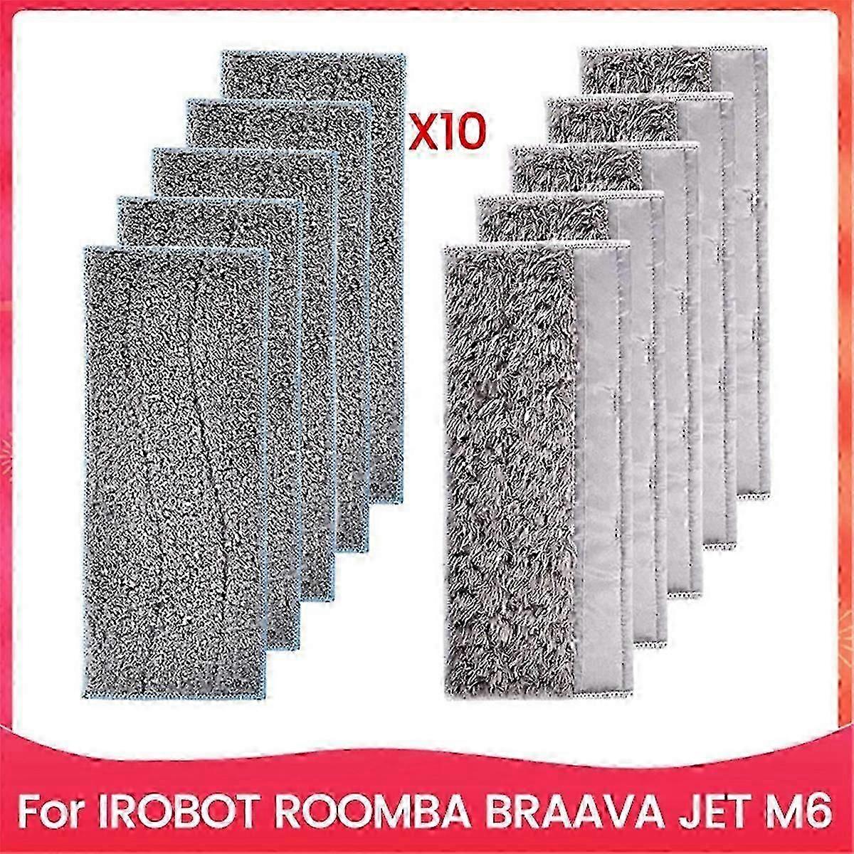10PCS Mop Wet and Dry Cloth Kit for M6 Sweeping Robot Accessories Replacement Cleaning Cloth