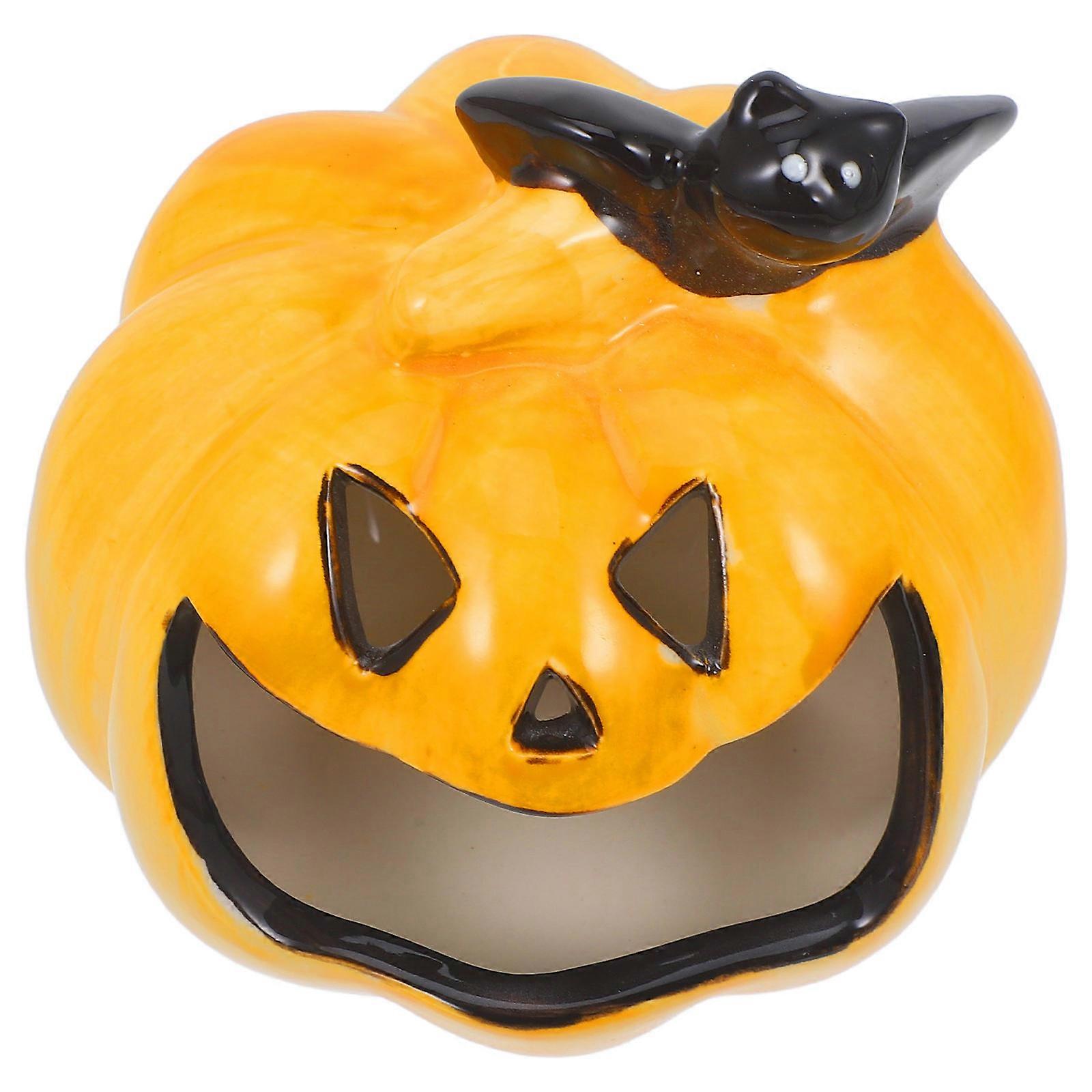 Pumpkin Shape Ceramic Ashtray for Decoration 3Pcs Pumpkin Ash Holder Set