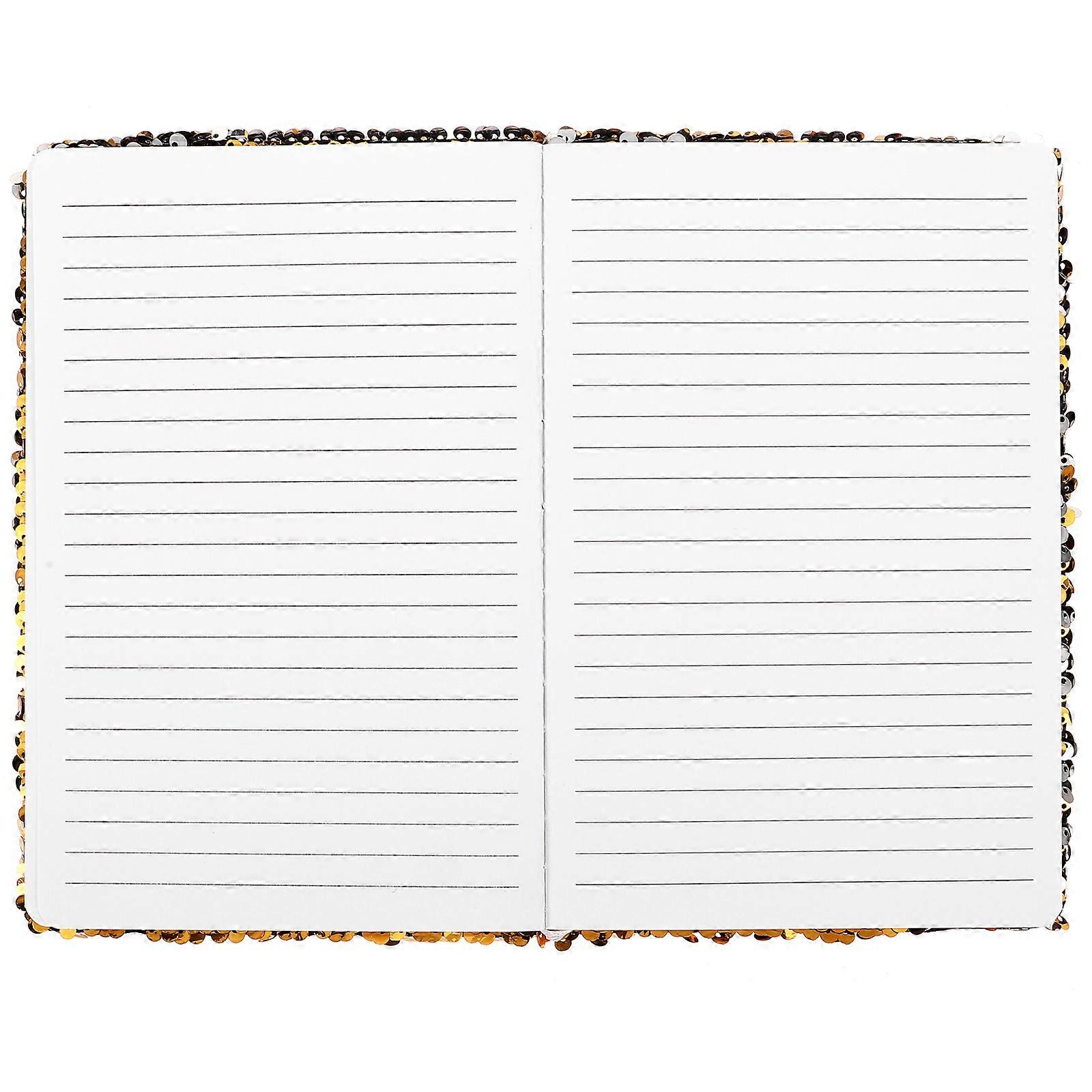 3Pcs Sequin Notebook Loose-Leaf Notebook for Writing in Golden