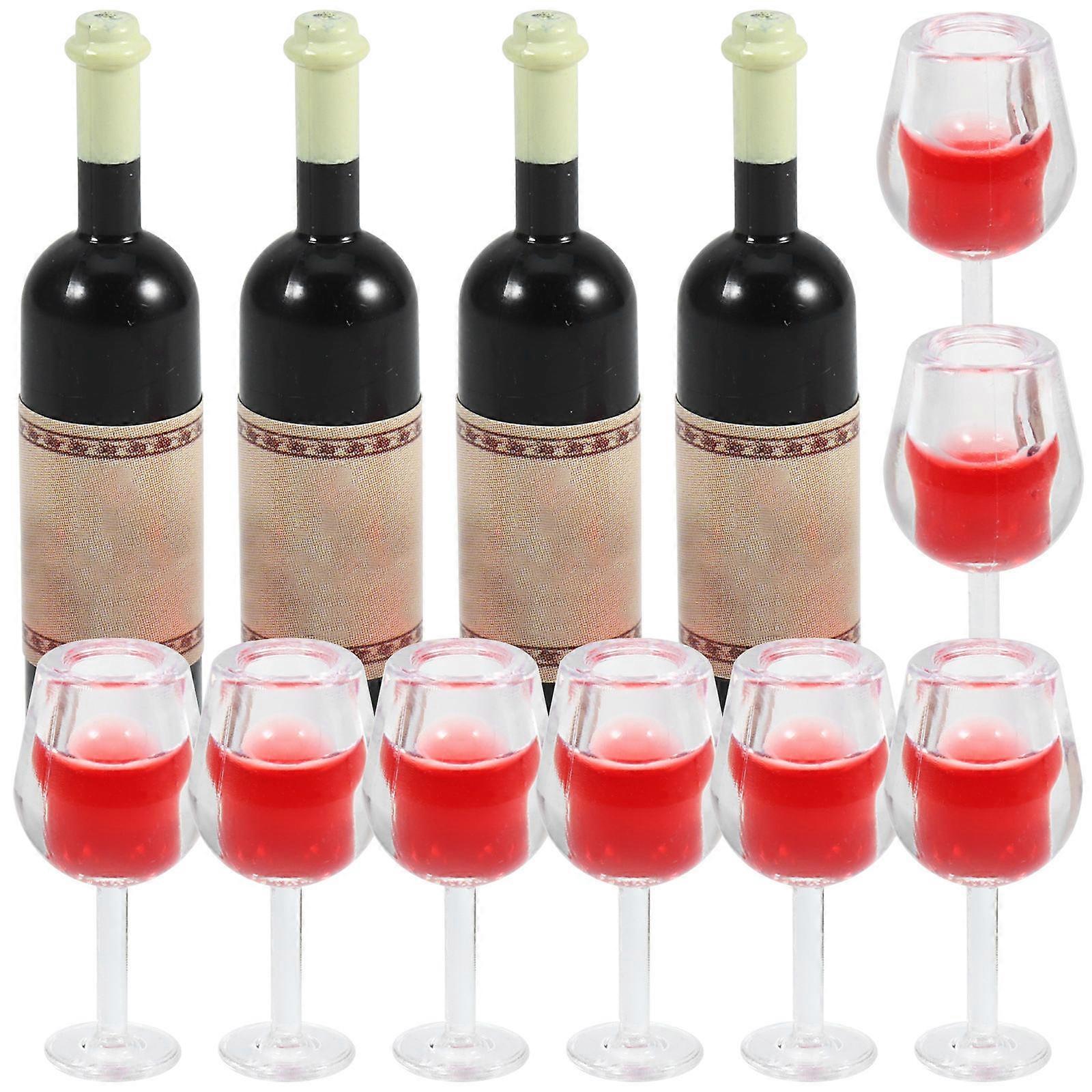 Miniature Dollhouse Cups And Wine Bottles For DIY Mini House Decoration In Assorted Sets