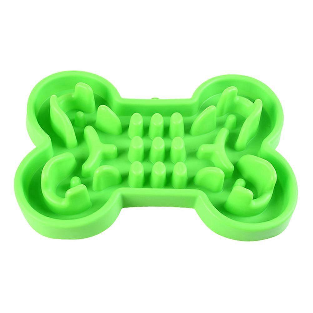 Pet Preventing Choke Bowl Bone Type Silicone Feeder for 2Pcs