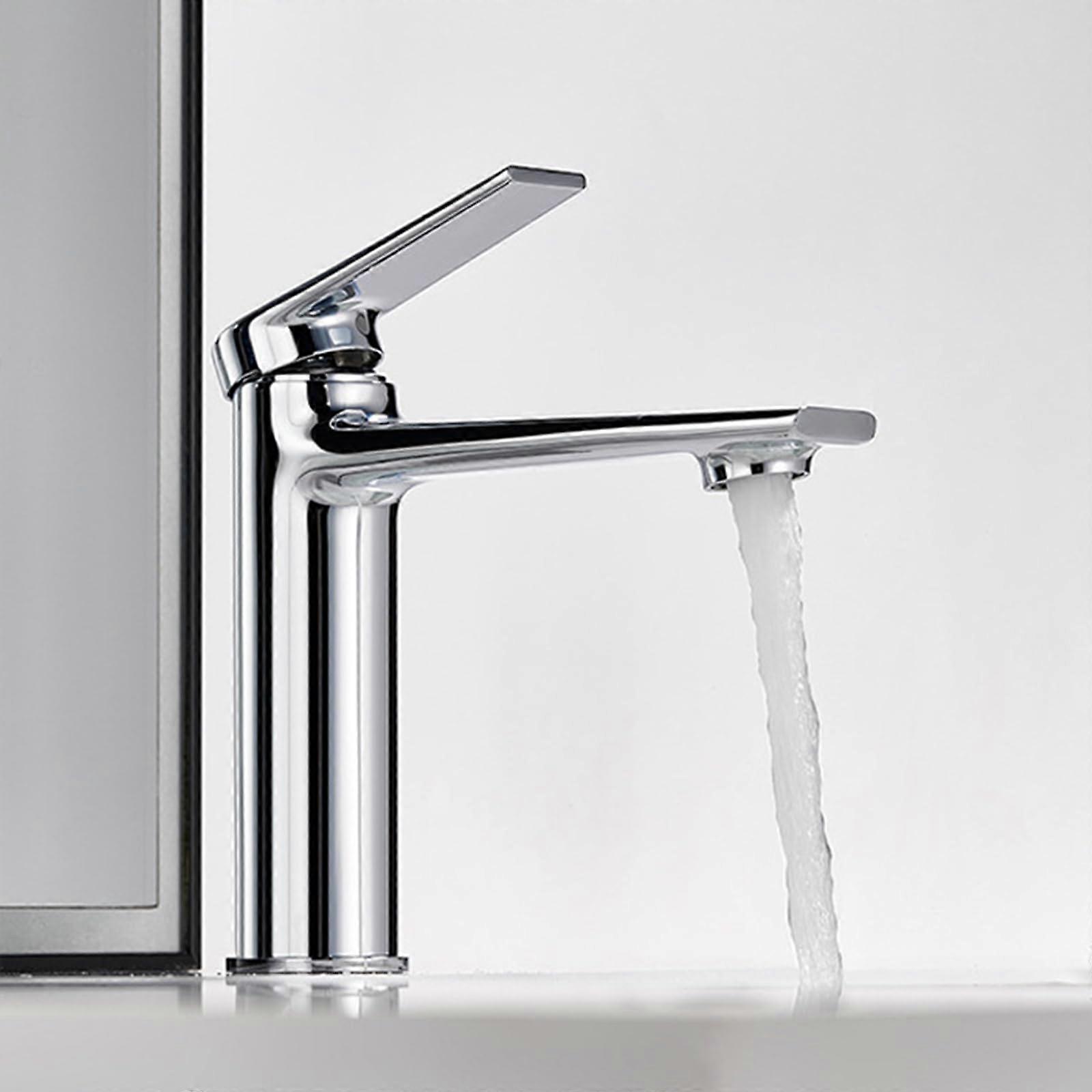 Bathroom Sink Taps Mixers Chrome Finish Brass Single Handle One Hole Hot And Cold Tap