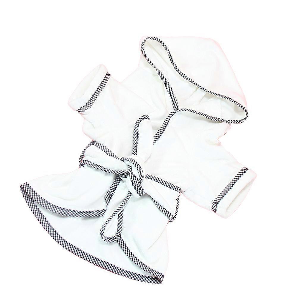 Cat Bathrobe Stylish Robe for Water-Absorbent Quick-Drying 1 Piece White