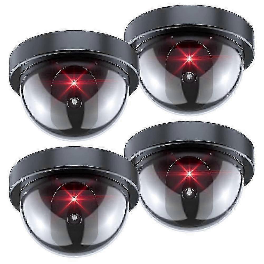 Dummy Security Camera,Fake Camera with Red LED Light,Realistic Wireless Surveillance System for Home Outdoor 4 Pack