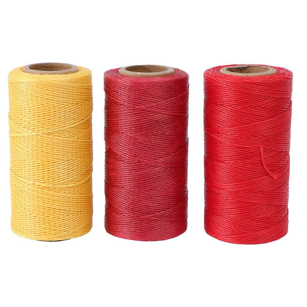 Flat Wax Line Sewing Wax Thread Handmade for Sewing 3Pcs Assorted Colors