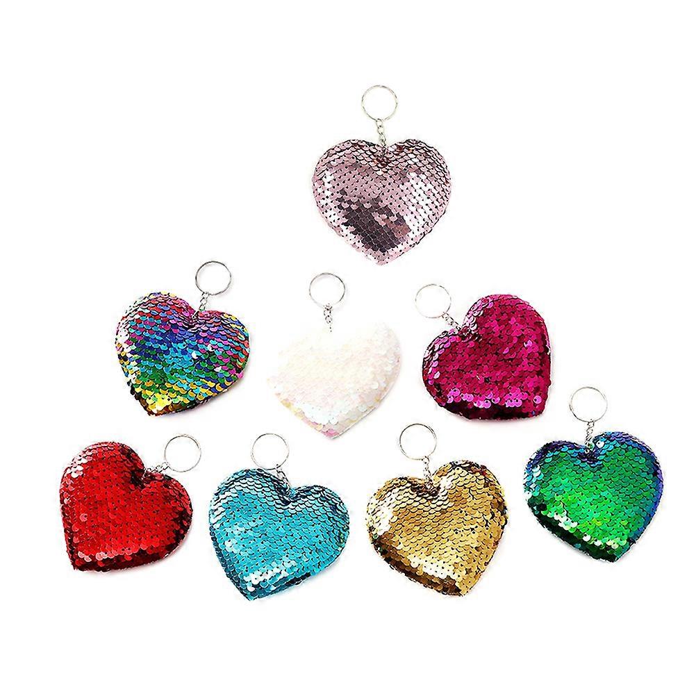 Sequin Pendant Keyring Heart Shape for Decoration 24Pcs Pack