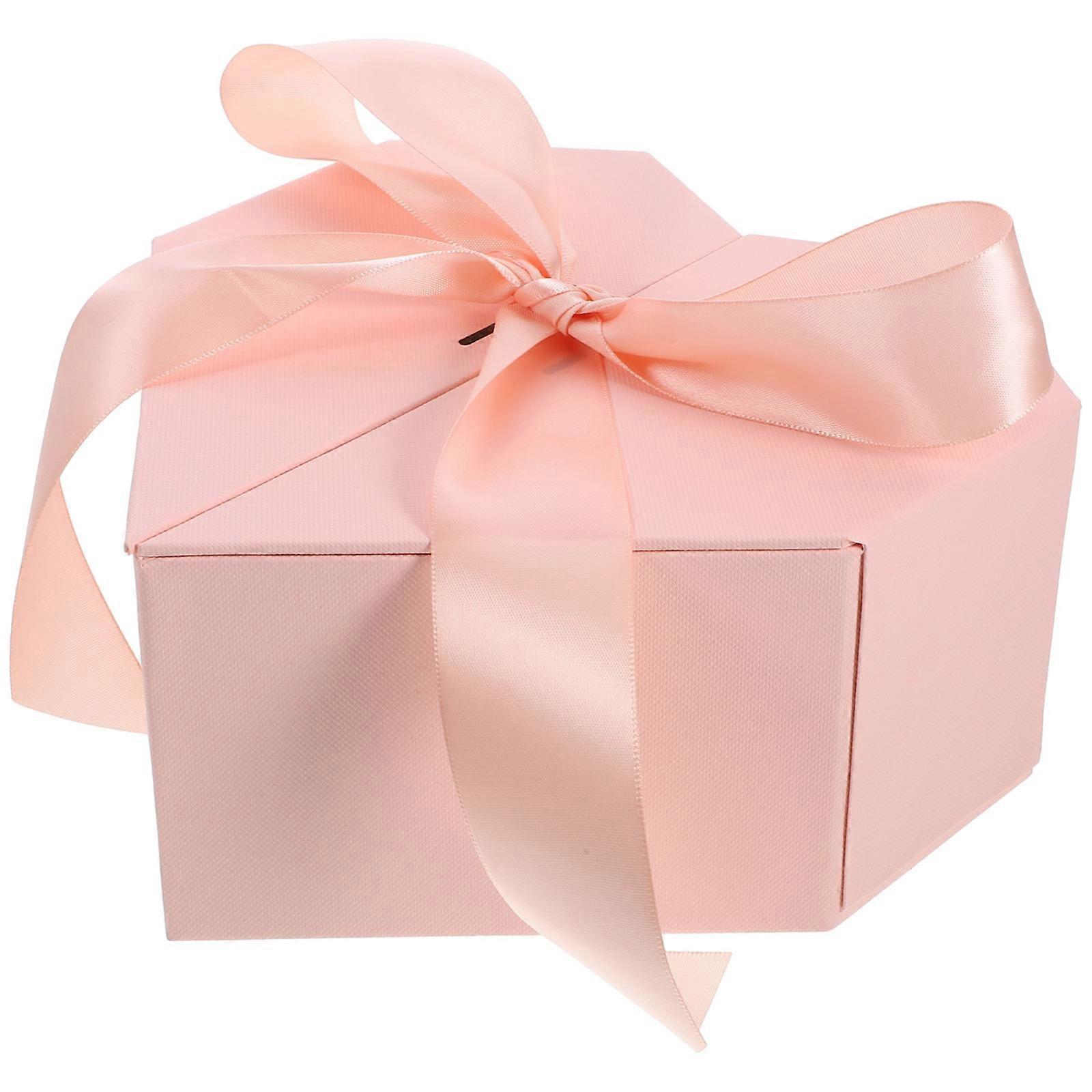 Heart Shaped Gift Box 2Pcs Paper Present Box for Storage Use Pink