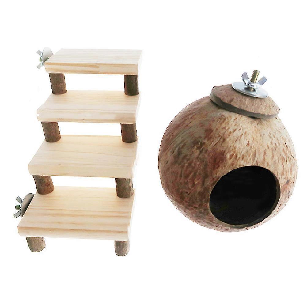 Coconut Shell Nest Hamster Nest Biting Toy for Pet Playing 6Pcs
