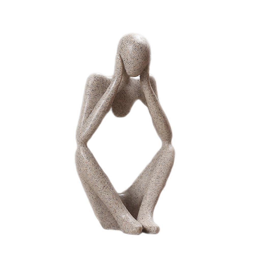 Delicate Crafts Abstract Figure Desktop Decoration for Home 2Pcs Grey