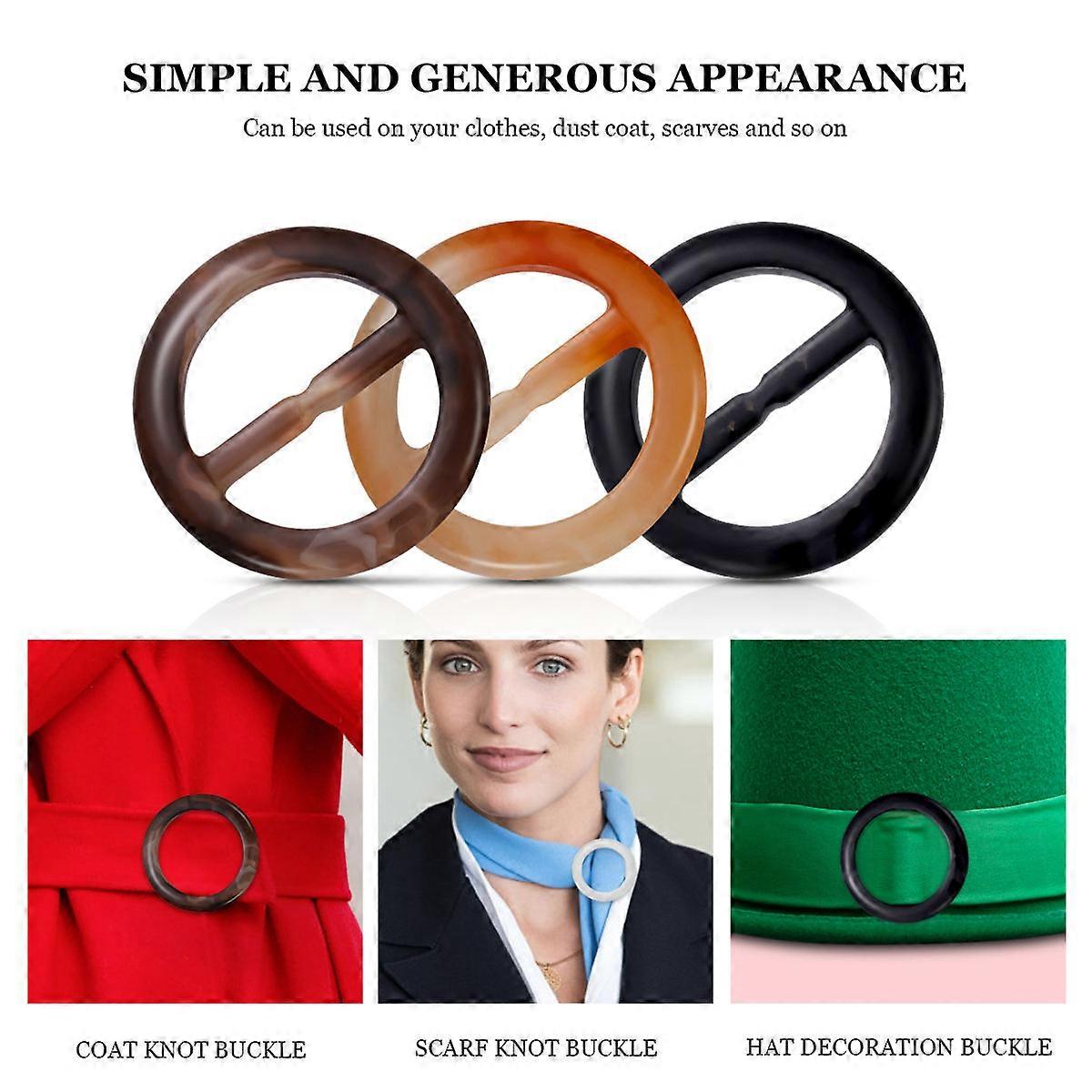 3Pcs DIY Slide Adjustable Fastening Roller Buckles Suitable For Hats And Scarves In Random Color For Knitting And Crochet