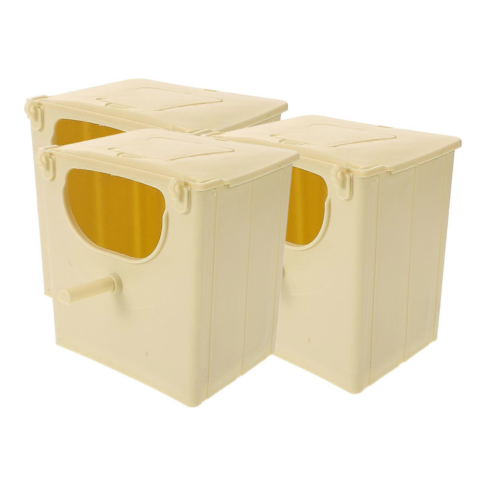 Bird Nesting Box Plastic Bird Hut for Breeding 15Pcs Beige Hanging Nest Box