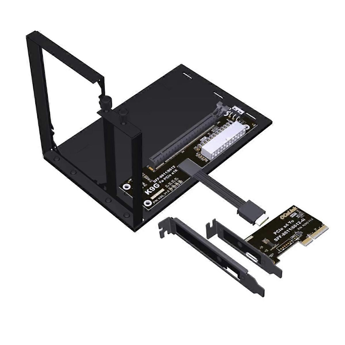 PCIE 5.0 X4 to PCIe X16 Graphics Card Dock with Bracket SFF-8611 M.2 External Graphic Dock 128 Gbps