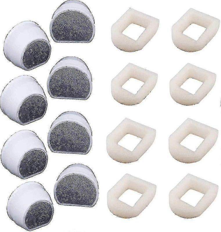 16 Pack Foam Prefilters And Carbon Filter Compatible With Petsafe Drinkwell Fountain Inox 360 Avalon