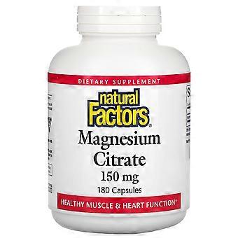 Natural Factors, magnesiumcitraat, 180 capsules (150 mg per capsule)