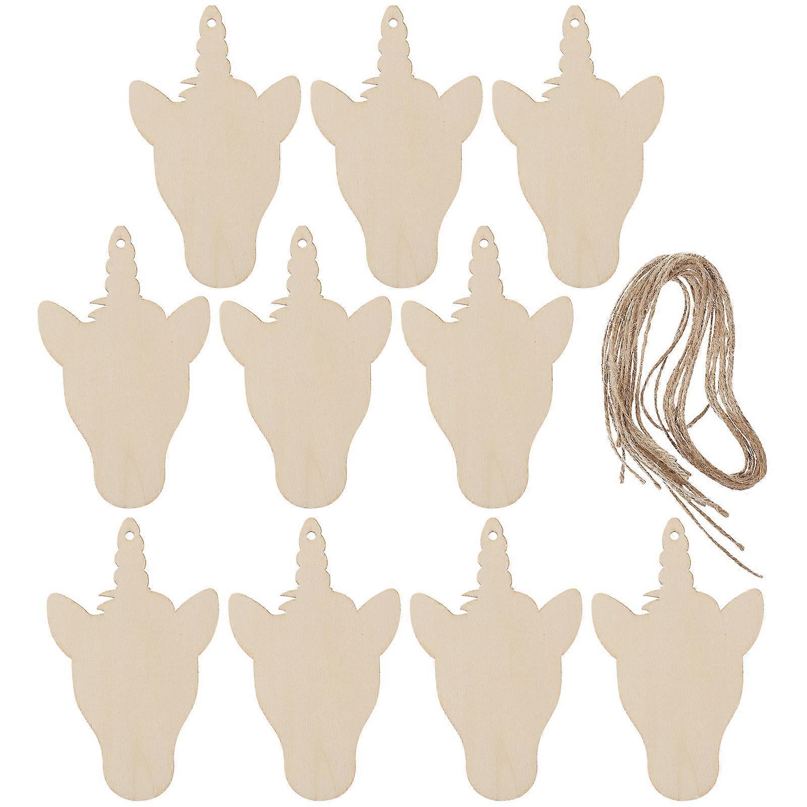 Unicorn Head Shape Wooden Cutouts 20 Pcs Ideal For Party Decorations With Simple Hanging Design Fun And Whimsical Accent For Celebrations