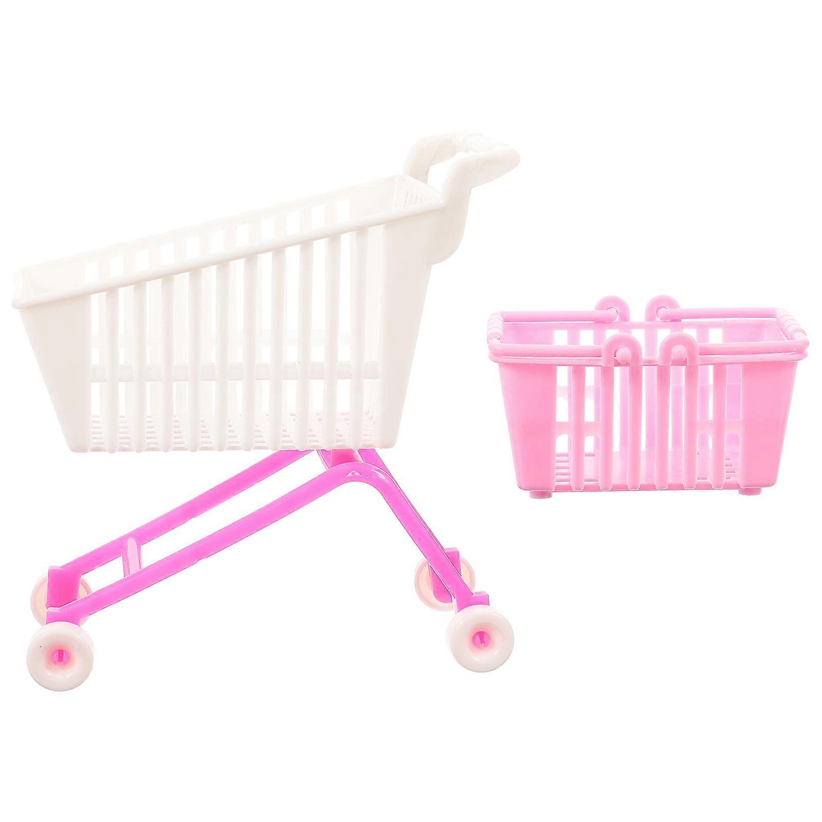 Supermarket Handcart Model Mini Cart for Storage 5Sets