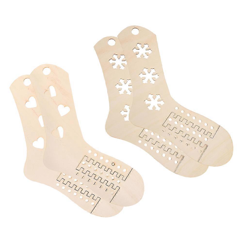 Wood Sock Blockers for Knitting 20Pcs Adjustable Wooden Sock Display Models