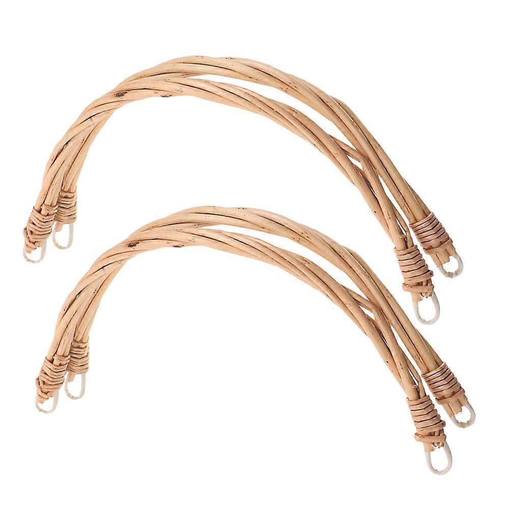 Rattan Basket Handle Replacement 4Pcs Woven Picnic Basket Handle for Durable Use