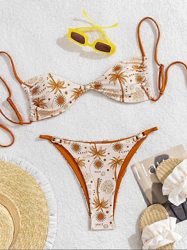 Two Piece Set Women's Leopard Print Bikini Set Casual