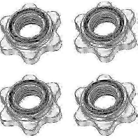 Set Of 4 Dumbbell Spinlock, Non-slip 25 Mm Standard Spinlock Collars, Screw Caps For Dumbbell Bars, Barbell Star Collars