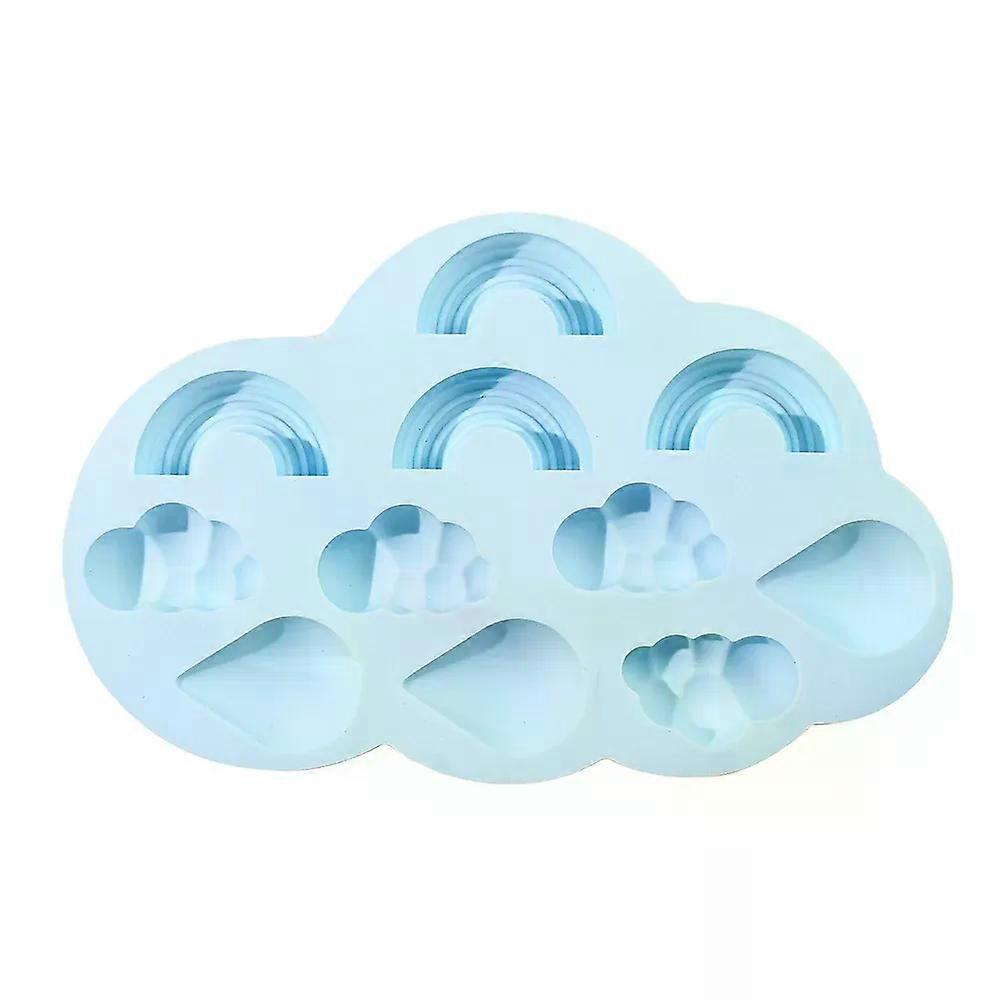 Rainbow Cloud Shaped Silicone Biscuit Mold for DIY Baking Candy Making Kitchen Tool in Multicolor