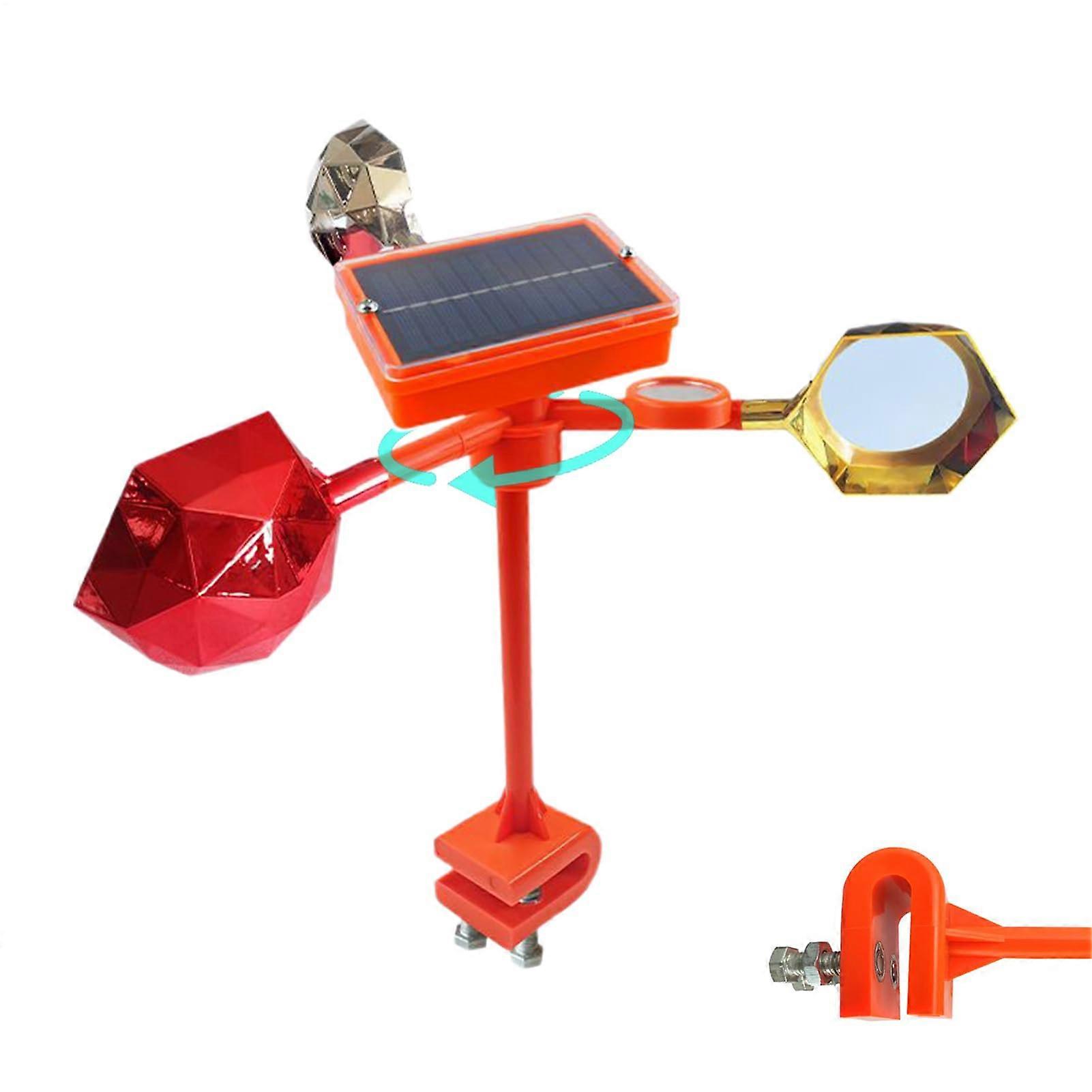 Reflective Bird Repeller SolarPowered With Adjustable Alarm For Pigeons And Sparrows, Railings And Gardens