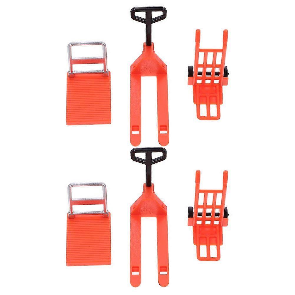 1 zestaw Miniaturowy model krajobrazu ruchu Mini wózek na kółkach Mały model wózka paletowego Dostawa stołu piaskowego