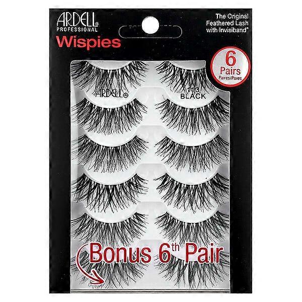 Ardell, Eyelashes, Wispies, 113 Black, 6 Pairs
