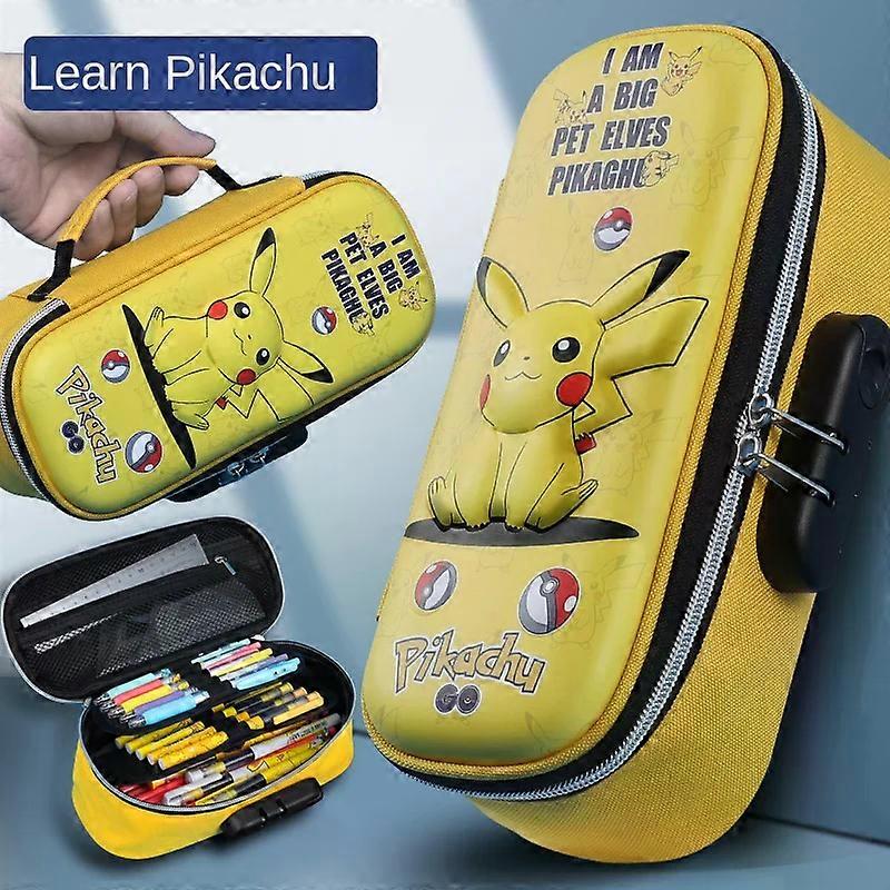 Pokemon Pikachu 3D Three-Dimensional Password Lock Pencil Case Large Capacity Multi-Layer Zipper Stationery Box Boy Girl Gift