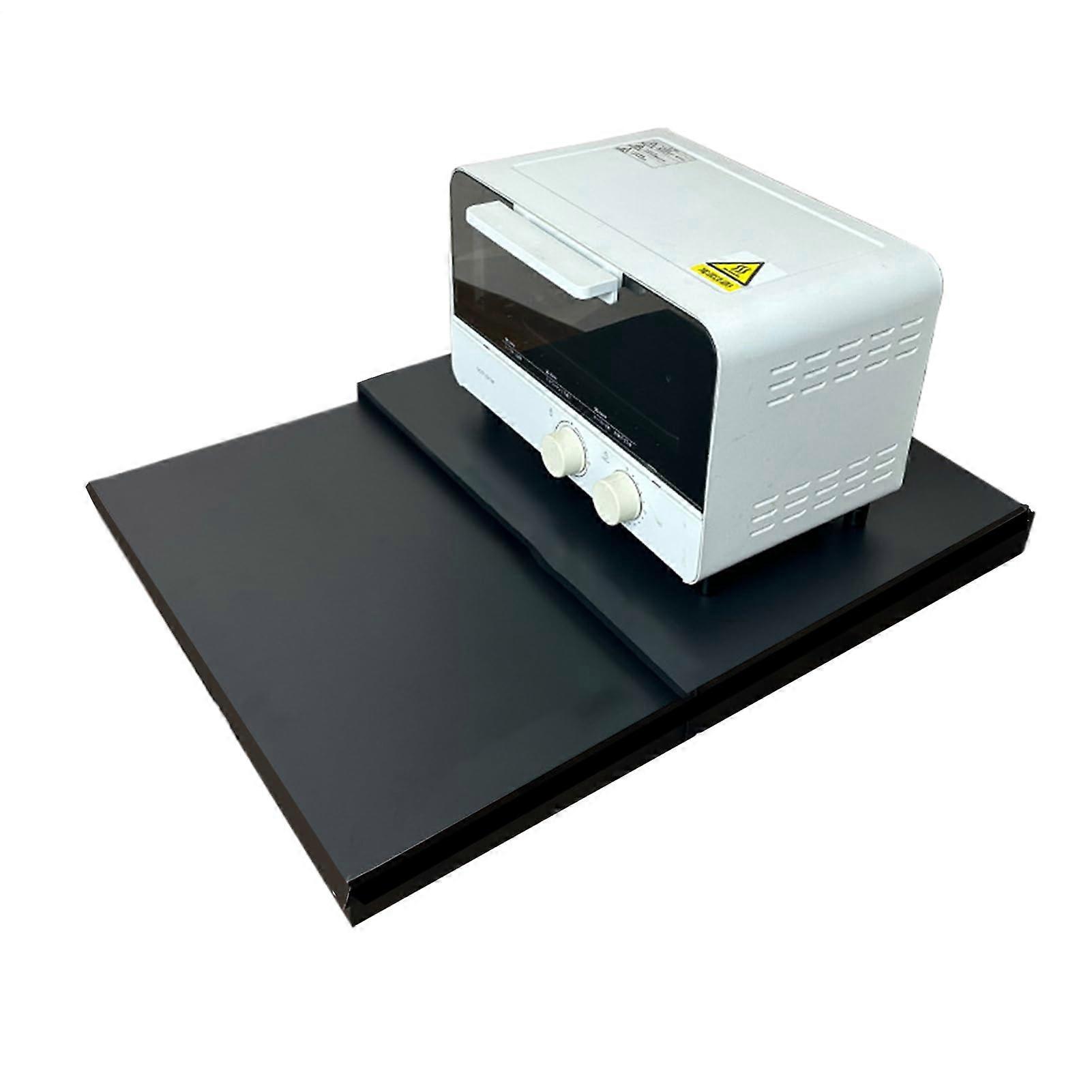 Kitchen Microwave Stand, Microwave Drawer Storage Shelf, Black SpaceSaving Kitchen Organizer for Oven & Coffee Machine