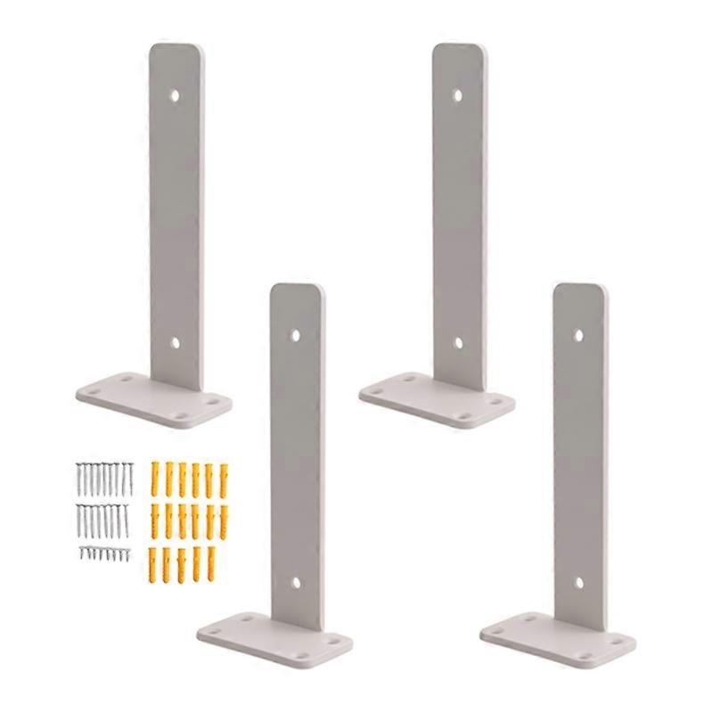 4 عبوات قوس رف عائم 8 بوصة ، أقواس أرفف صناعية شديدة التحمل L أقواس معدنية مخفية Sh