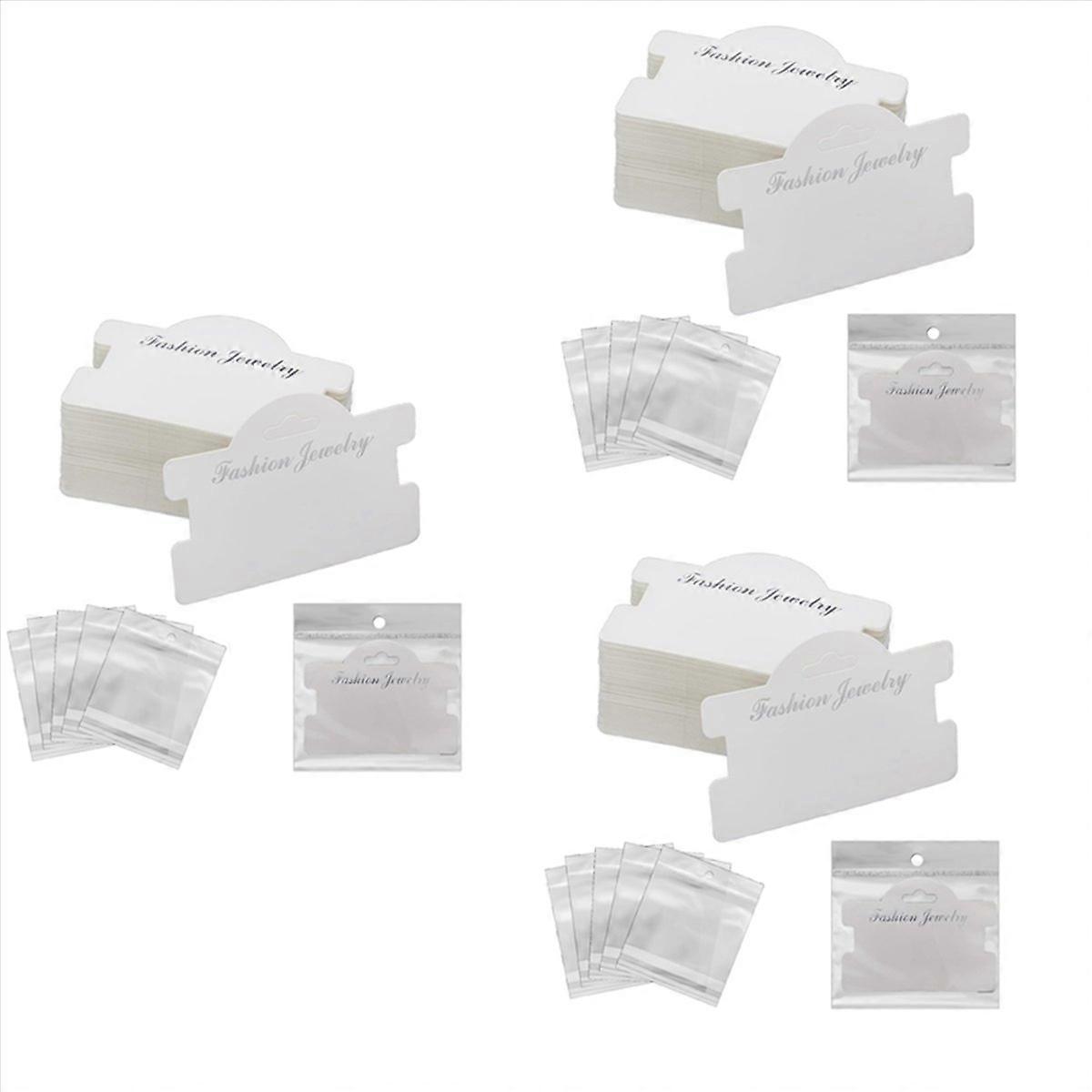 100 Pcs Bracelet Display Cards with Bags,White
