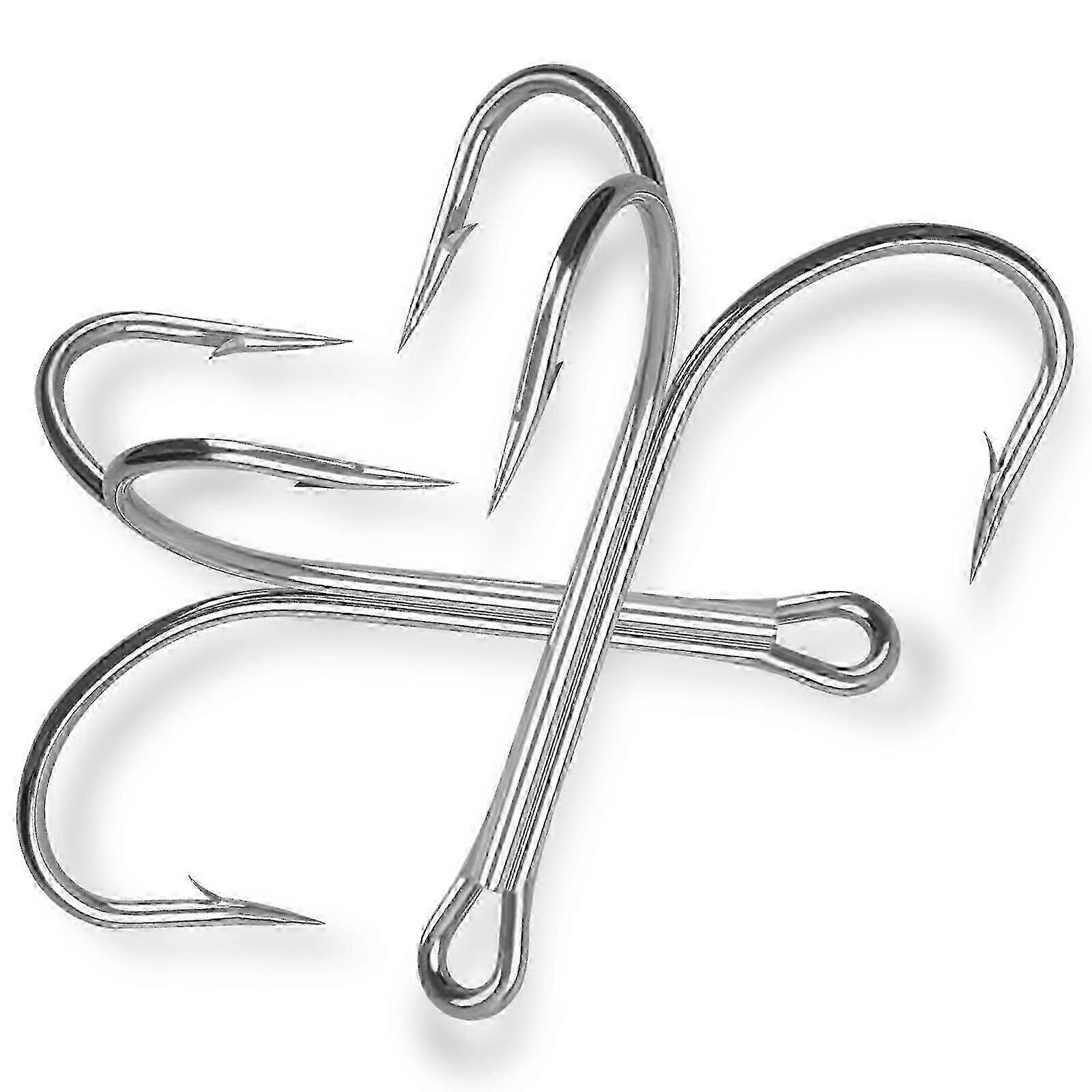 Treble Hooks Saltwater Fishing Large Size Big Game Triple Hooks Strong Carbon Steel Barbed Sharp Hooks Fishing