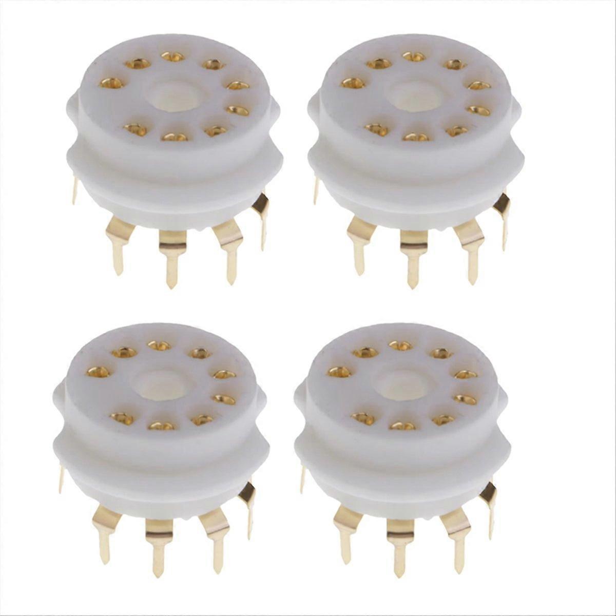 4PCS κεραμική 9 κενή υποδοχή σωλήνων PCB καρφιτσών χρυσού για 12AX7,12AT7
