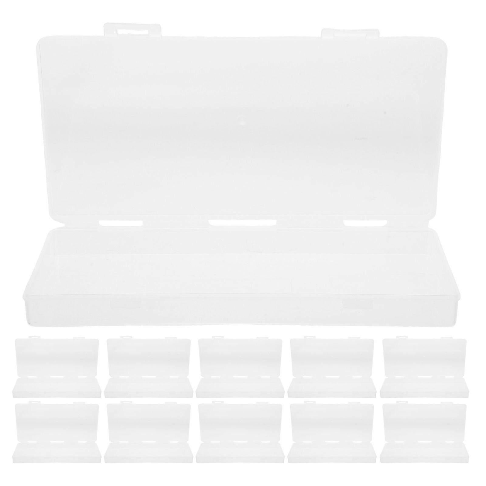 20pcs Small Plastic Box: Transparent Mini Plastic Storage Boxes with Hinged Lids - Small Rectangular Cases for Beads Hardware Jewelry and Buttons