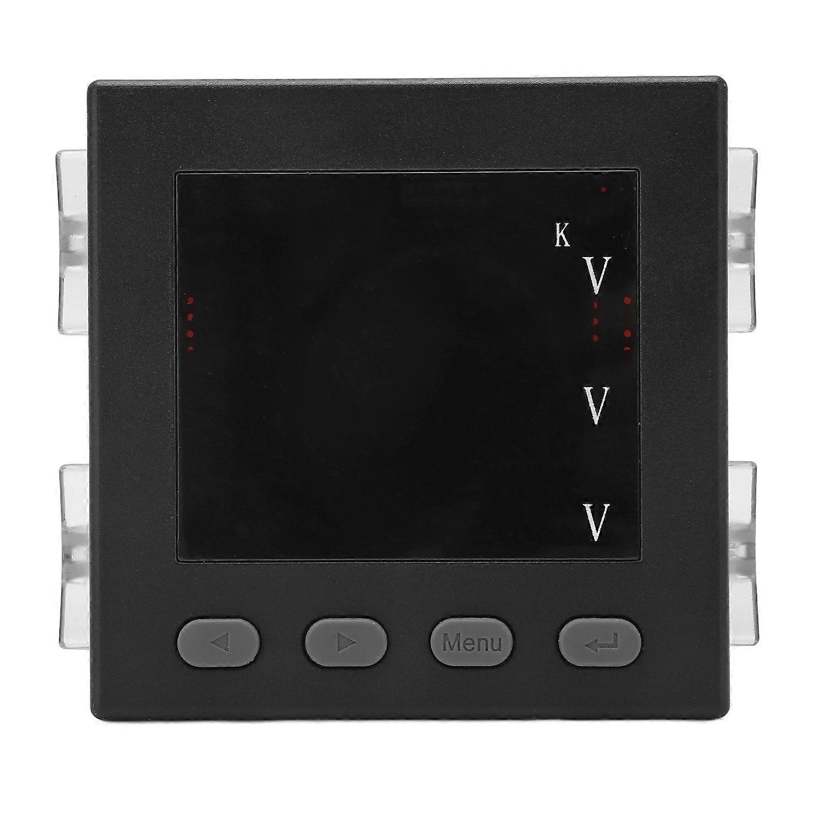 Black 3 Phase Intelligent Digital Voltmeter Flame Retardant Stable Smart Voltage Meter AC220V