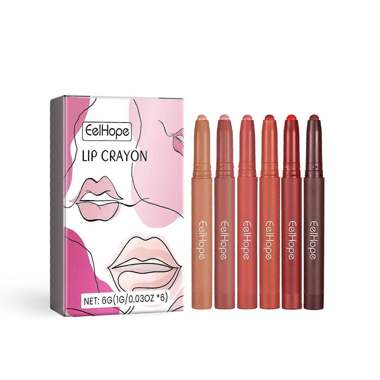 Eelhope 6-Color Matte Lip Liner Pen Naturally Shows Lip Color, Long-Lasting, Does Not Stick To Cups, And Does Not Smudge. Lip Liner Pen Set