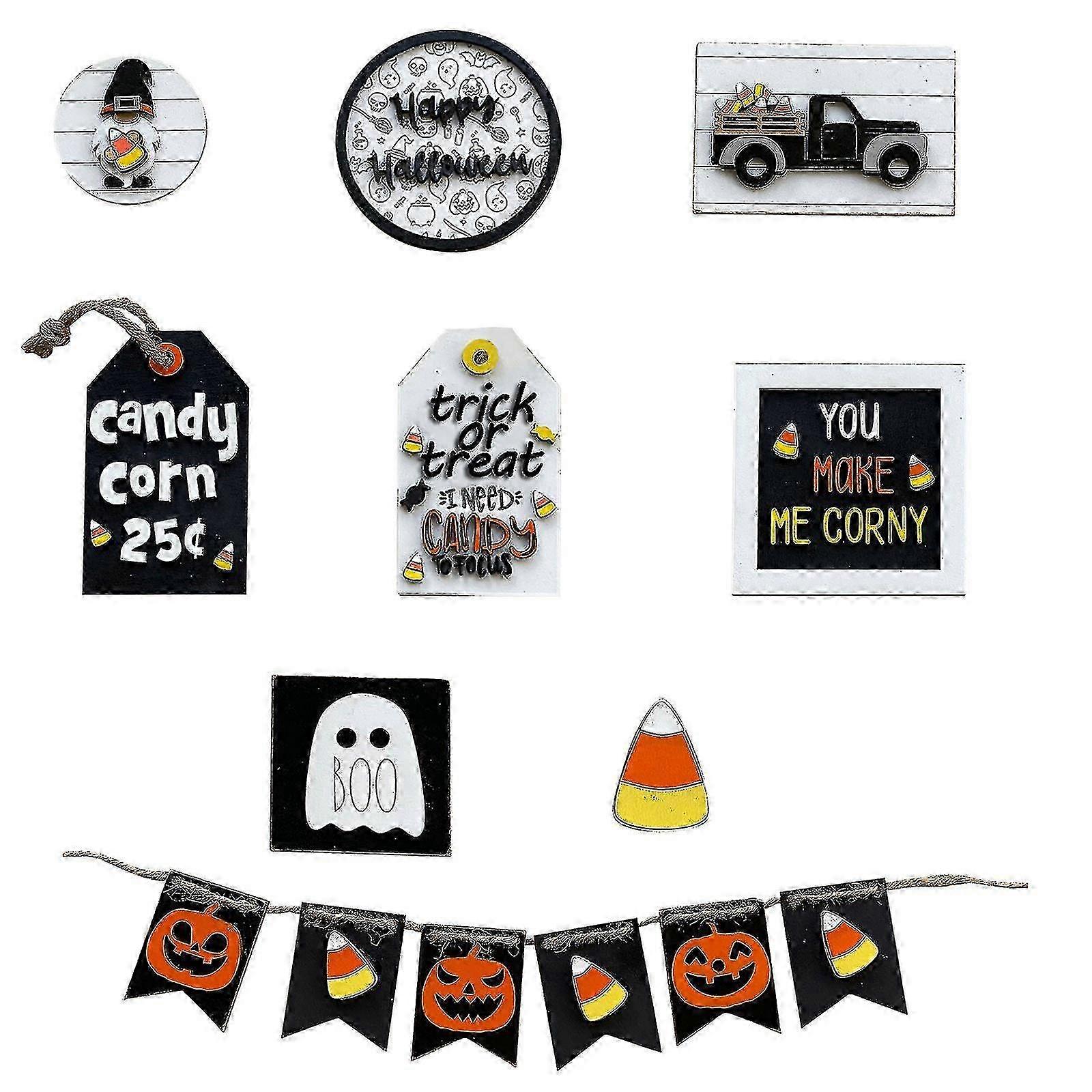 Többszintű tálca Halloween dekoráció - fa tábla a partiasztal megjelenítéséhez