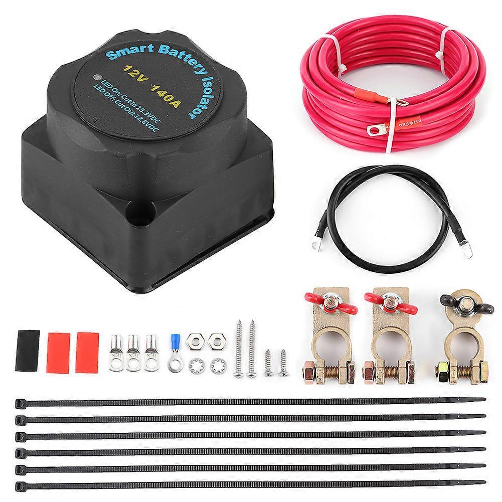Smart dual battery isolator 140A for car RV SUVs with voltage sensitive relay