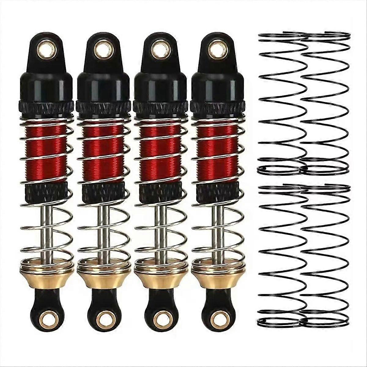 4PCS RC Shock Absorber Aluminum Front & Rear Shocks,Red