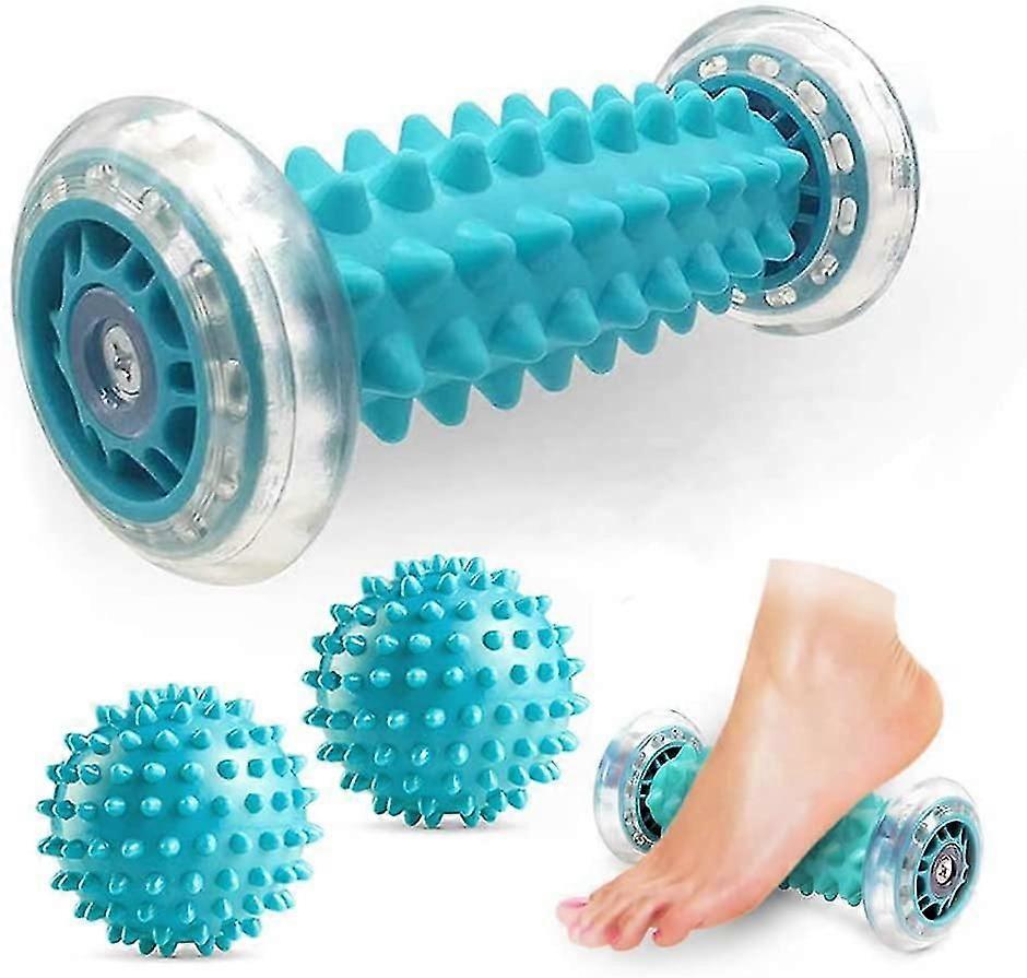 1 κύλινδρος μασάζ ποδιών και 2 spiky σύνολο σφαιρών μασάζ