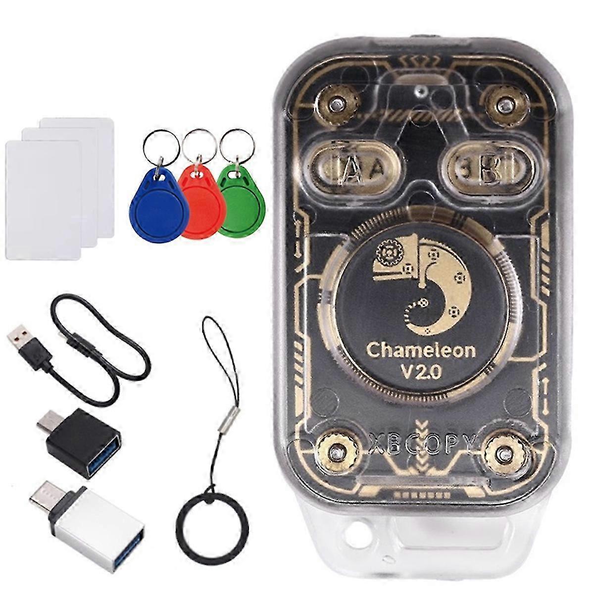 Chameleon V2.0 RFID Smart Chip Reader Emulator+3xUID Keychain/Card 125Khz 13.56Mhz Card Decode NFC DHwy